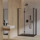 Omnires Manhattan kabina prysznicowa prostokątna 80x90 cm czarny mat MH8090BLTR