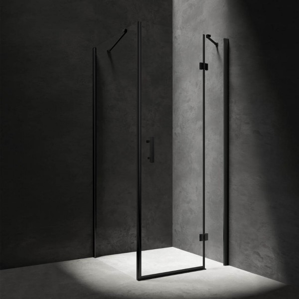 Omnires Manhattan kabina prysznicowa prostokątna 80x90 cm czarny mat MH8090BLTR