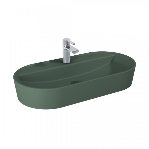 Elita Meble Babette umywalka nablatowa 80x40 cm zielony mat 146046