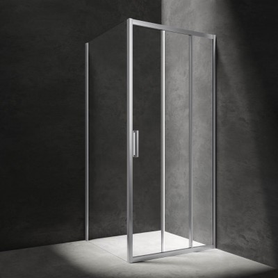 Omnires Chelsea kabina prysznicowa prostokątna 100x80 cm chrom CH1080CRTR