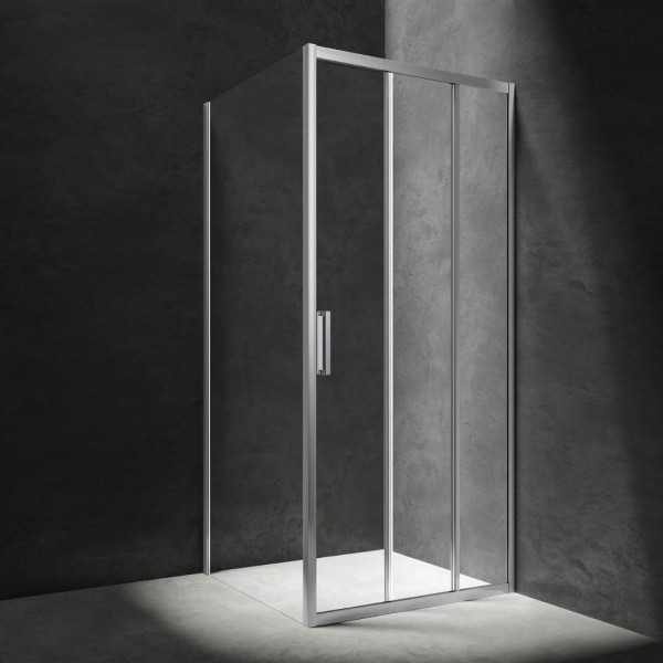 Omnires Chelsea kabina prysznicowa prostokątna 100x80 cm chrom CH1080CRTR