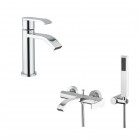 Armando Vicario Stile bateria umywalkowa + bateria wannowa chrom