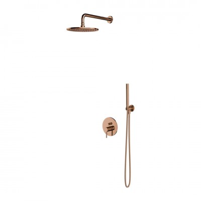Omnires Y kompletny zestaw prysznicowy podtynkowy deszczownica 25 cm miedź połysk SYSY35CP