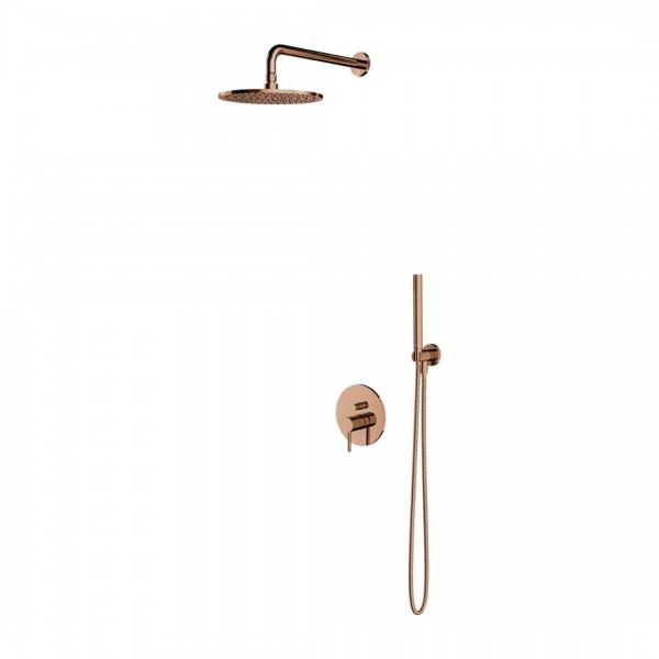 Omnires Y kompletny zestaw prysznicowy podtynkowy deszczownica 25 cm miedź połysk SYSY35CP