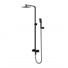 Omnires Baretti zestaw natryskowy z deszczownicą 25 cm czarny mat BA7844BL
