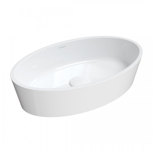 Omnires Bari M+ umywalka nablatowa owalna 50 cm biały połysk BARI500UNBP