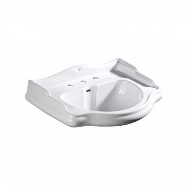 Kerasan Retro umywalka ścienna 55x46,5 cm 3 otworowa biała 104501/3OT