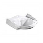 Kerasan Retro umywalka ścienna 55x46,5 cm 3 otworowa biała 104501/3OT