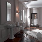 Kerasan Retro umywalka ścienna 69x52 cm 3 otworowa biała 104601/3OT