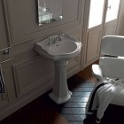 Kerasan Retro umywalka ścienna 73x54 cm 3 otworowa biała 104701/3OT