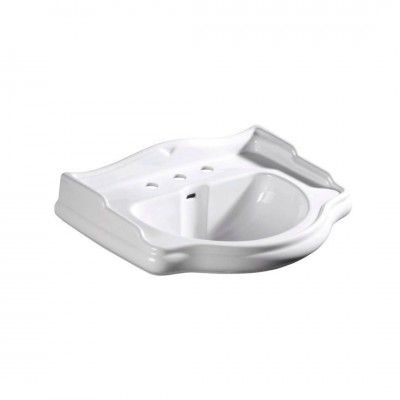 Kerasan Retro umywalka ścienna 73x54 cm 3 otworowa biała 104701/3OT