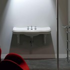 Kerasan Retro umywalka ścienna 100x54,5 cm 3 otworowa biała 105001/3OT