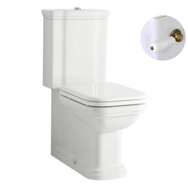 Kerasan Walfdorf zestaw WC kompakt + zbiornik + mechanizm stare złoto 44915