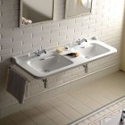 Kerasan Waldorf umywalka 150x55 cm podwójna biała 4143