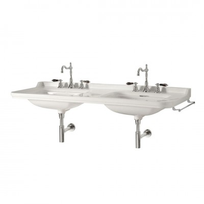 Kerasan Waldorf umywalka 150x55 cm podwójna biała 4143