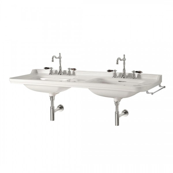 Kerasan Waldorf umywalka 150x55 cm podwójna biała 4143