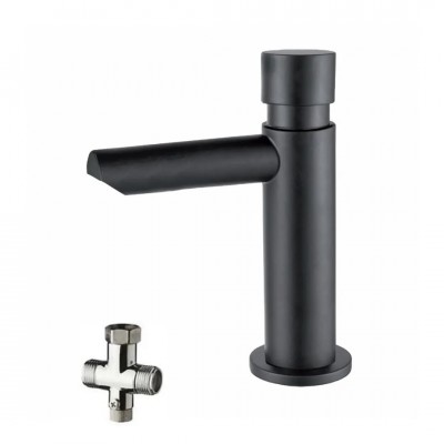 Makoinstal bateria czasowa umywalkowa z mieszaczem czarny mat 9081A/M