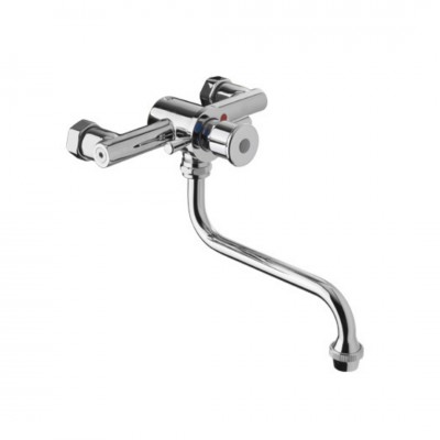 Makoinstal bateria czasowa umywalkowa ścienna z mieszaczem chrom 9092