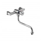 Makoinstal bateria czasowa umywalkowa ścienna z mieszaczem z antyblokadą chrom 9092AB