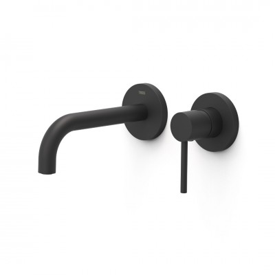 Tres Study Exclusive bateria umywalkowa podtynkowa wylewka 17,7 cm czarny mat 26230001NM