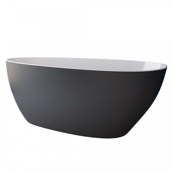 Besco Goya wanna wolnostojąca 142x62 cm czarny mat/biały WMMC-140G