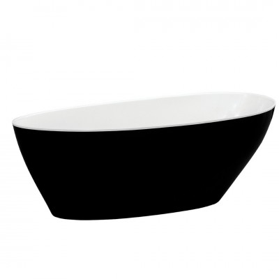 Besco Goya wanna wolnostojąca 160x70 cm czarny/biały WMD-160-G