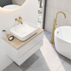 Oltens Molle bateria umywalkowa podtynkowa wylewka 17,6 cm złoto szczotkowane 32600810