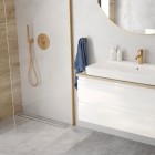 Oltens Molle bateria wannowo-prysznicowa podtynkowa złoto szczotkowane 34100810