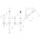 Oltens Molle bateria wannowa 4-otworowa chrom 34200100