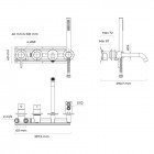 Oltens Molle bateria wannowa podtynkowa 4-otworowa chrom 34105100