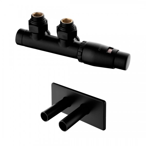 Oltens Varmare Ventil All in One zestaw termostatyczny zintegrowany grzejnikowy prawy czarny mat 45304