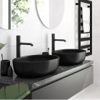 Oltens Hamnes bateria umywalkowa wysoka czarny mat 32402300