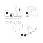 Oltens Hamnes bateria wannowa 4-otworowa chrom 34202100