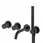 Oltens Hamnes bateria wannowa podtynkowa 4-otworowa czarny mat 34107300