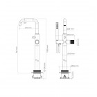 Oltens Hamnes bateria wannowa wolnostojąca chrom 34302100