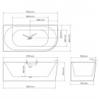 Oltens Delva wanna wolnostojąca narożna 170x80 cm akrylowa lewa biała 11000000