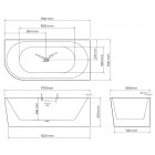 Oltens Delva wanna wolnostojąca narożna 170x80 cm akrylowa prawa biała 11001000