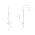Oltens Boran zestaw prysznicowy termostatyczny z deszczownicą kwadratową chrom 36503100