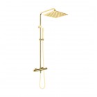 Oltens Boran zestaw prysznicowy termostatyczny z deszczownicą kwadratową złoty połysk 36503800