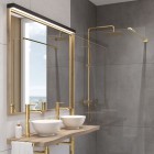 Oltens Boran zestaw prysznicowy termostatyczny z deszczownicą kwadratową złoty połysk 36503800