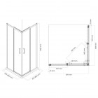 Oltens Breda kabina prysznicowa 90x90 cm kwadratowa chrom/szkło przezroczyste 20006100