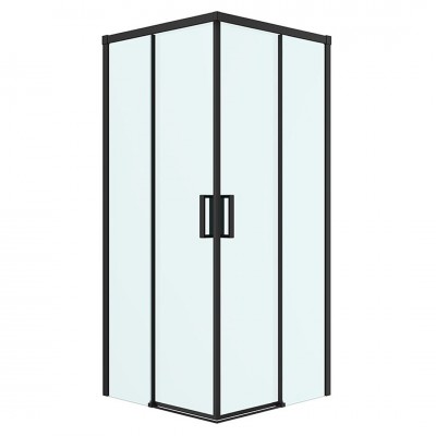 Oltens Breda kabina prysznicowa 90x90 cm kwadratowa czarny mat/szkło przezroczyste 20006300