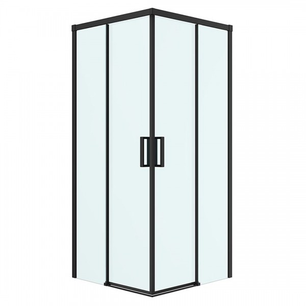 Oltens Breda kabina prysznicowa 90x90 cm kwadratowa czarny mat/szkło przezroczyste 20006300
