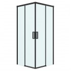 Oltens Breda kabina prysznicowa 90x90 cm kwadratowa czarny mat/szkło przezroczyste 20006300