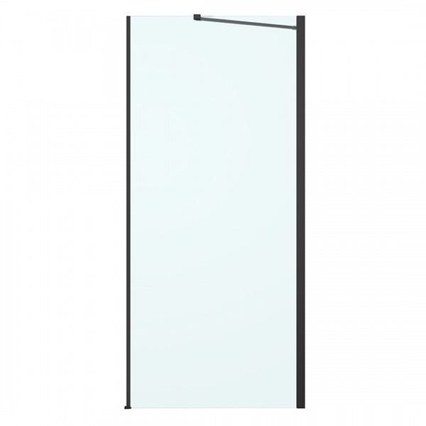 Oltens Hallan ścianka prysznicowa 80 cm boczna do drzwi czarny mat/szkło przezroczyste 22100300