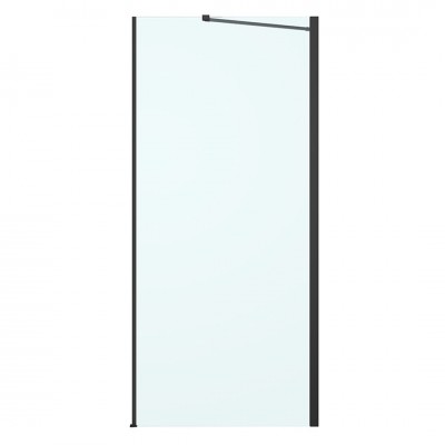 Oltens Hallan ścianka prysznicowa 80 cm boczna do drzwi czarny mat/szkło przezroczyste 22100300