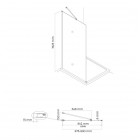 Oltens Hallan ścianka prysznicowa 90 cm boczna do drzwi czarny mat/szkło przezroczyste 22101300