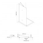 Oltens Hallan ścianka prysznicowa 100 cm boczna do drzwi czarny mat/szkło przezroczyste 22102300