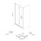 Oltens Hallan drzwi prysznicowe 90 cm czarny mat/szkło przezroczyste 21201300