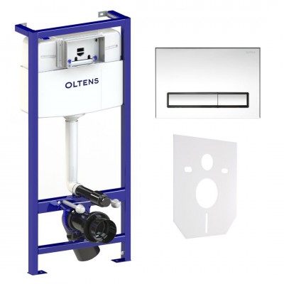 Oltens Triberg Torne zestaw 5w1 stelaż podtynkowy z przyciskiem spłukującym chrom błyszczący 58300100